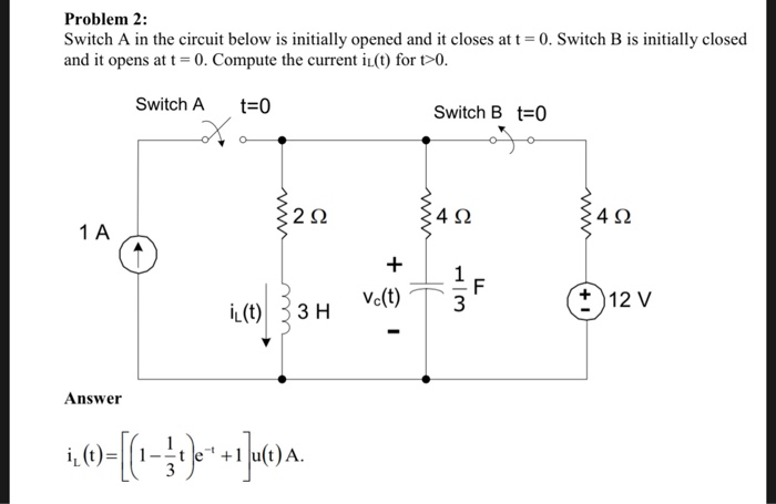 Solved Switch A in the circuit below is initially opened and | Chegg.com