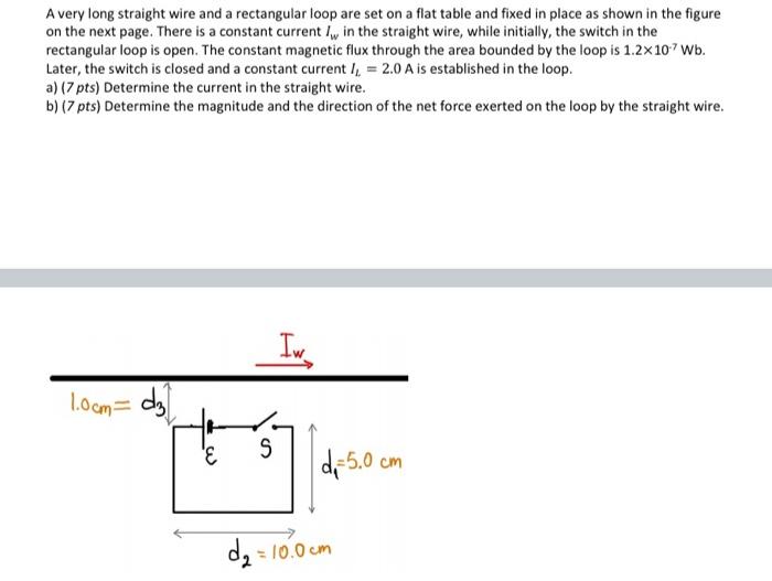 Solved A very long straight wire and a rectangular loop are | Chegg.com