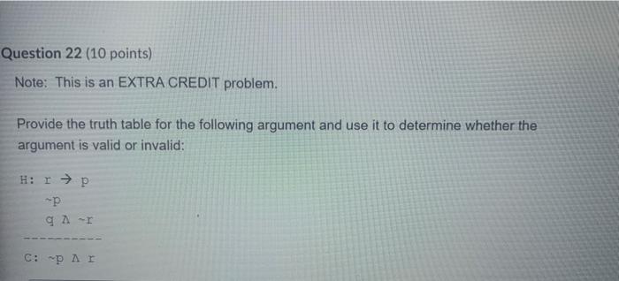 Solved Question 22 (10 points) Note: This is an EXTRA CREDIT | Chegg.com