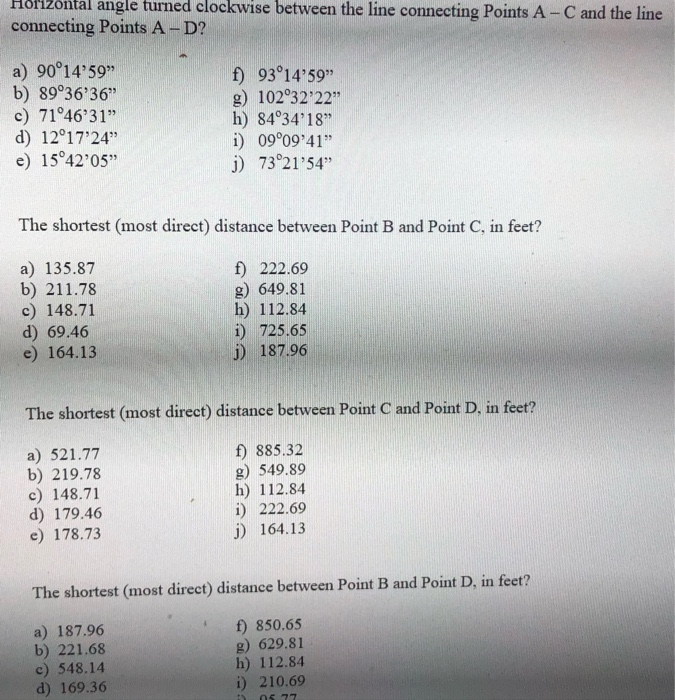 Solved A total station was set up over Point A which had | Chegg.com