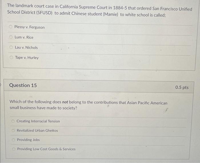 Solved The landmark court case in California Supreme Court