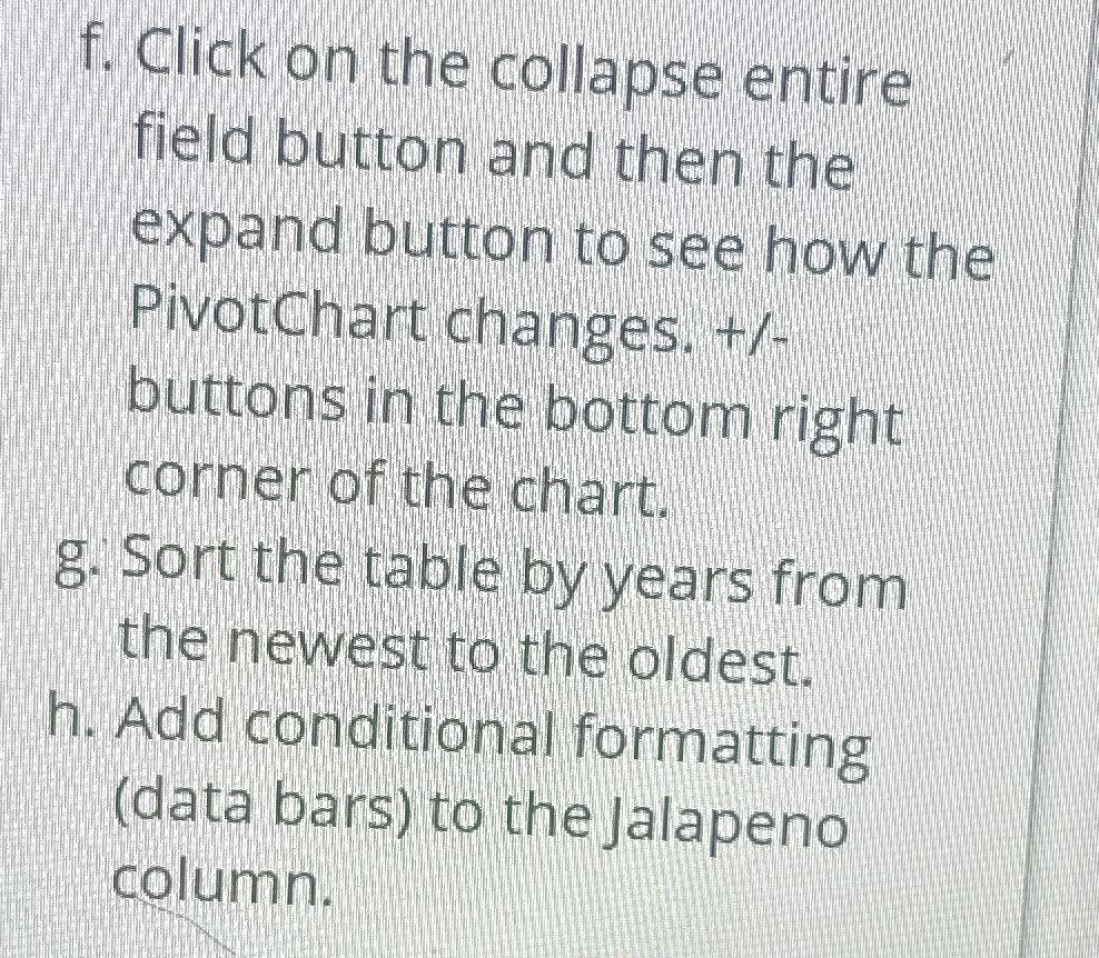 f. Click on the collapse entire field button and then | Chegg.com