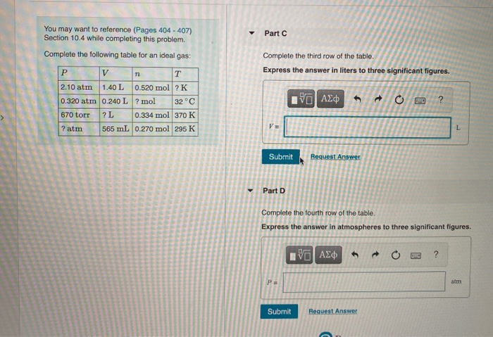 Solved Part C Complete the third row of the table. Express Chegg