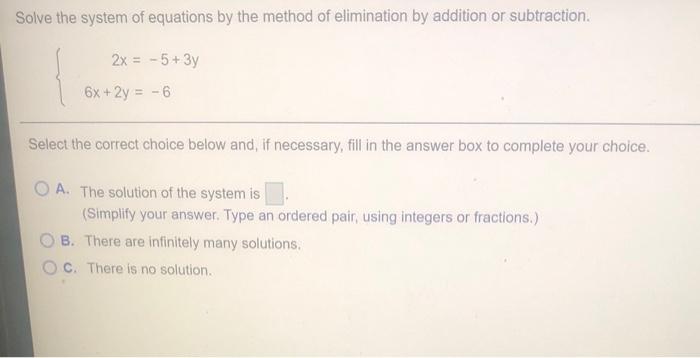 Solved Solve the system of equations by the method of | Chegg.com