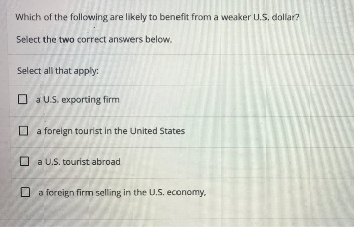 Solved Which Of The Following Are Likely To Benefit From A Chegg