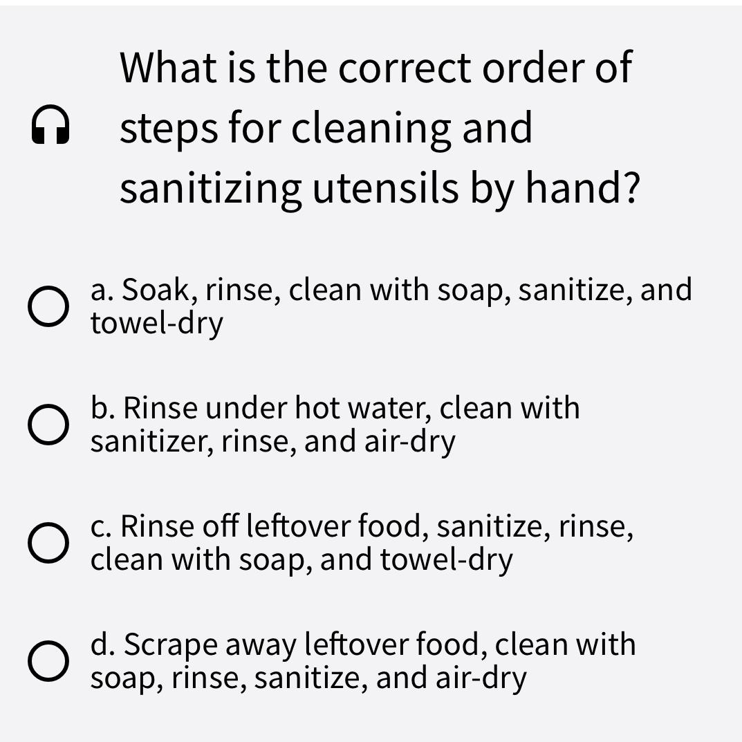 Correct Steps for Cleaning & Sanitizing Utensils by Hand