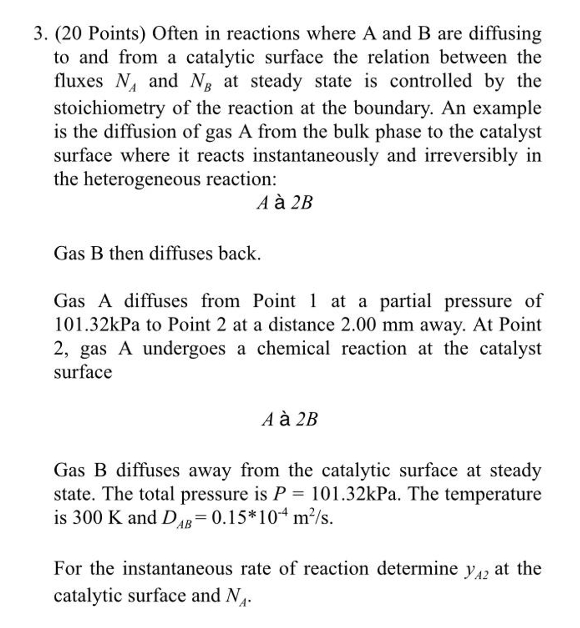 Solved (20 ﻿Points) ﻿Often in reactions where A and B are | Chegg.com
