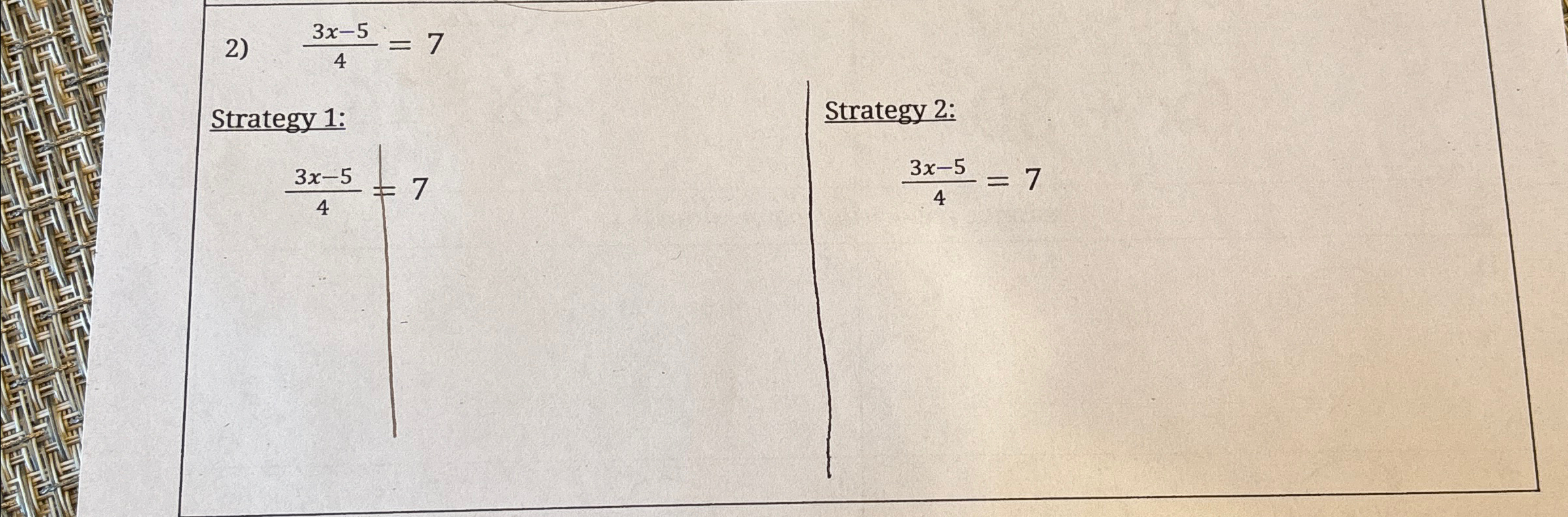 Solved 3x-54=7Strategy 1:3x-54=7Strategy 2:3x-54=7 | Chegg.com