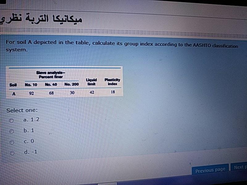 Solved ميكانيكا التربة نظري For soil A depicted in the | Chegg.com