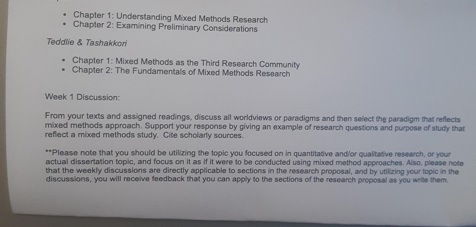 Solved Understanding Mixed Methods Research. Chapter 2 | Chegg.com