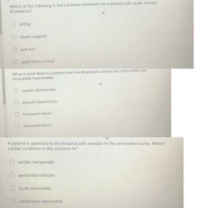 Which of the following is not a primary treatment for a patient with acute venous thrombosis? sitting elastic support bed res