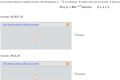 Solved A One Meter Long Bar Is Heated Unevenly With Chegg Com