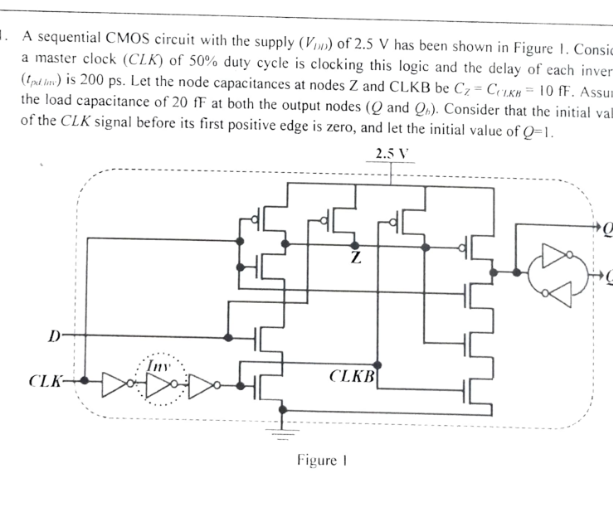 Solved A Sequential CMOS Circuit With The Supply (Vlm) Of | Chegg.com