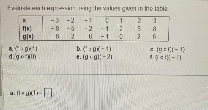 Solved Evaluate each expression using the values given in | Chegg.com