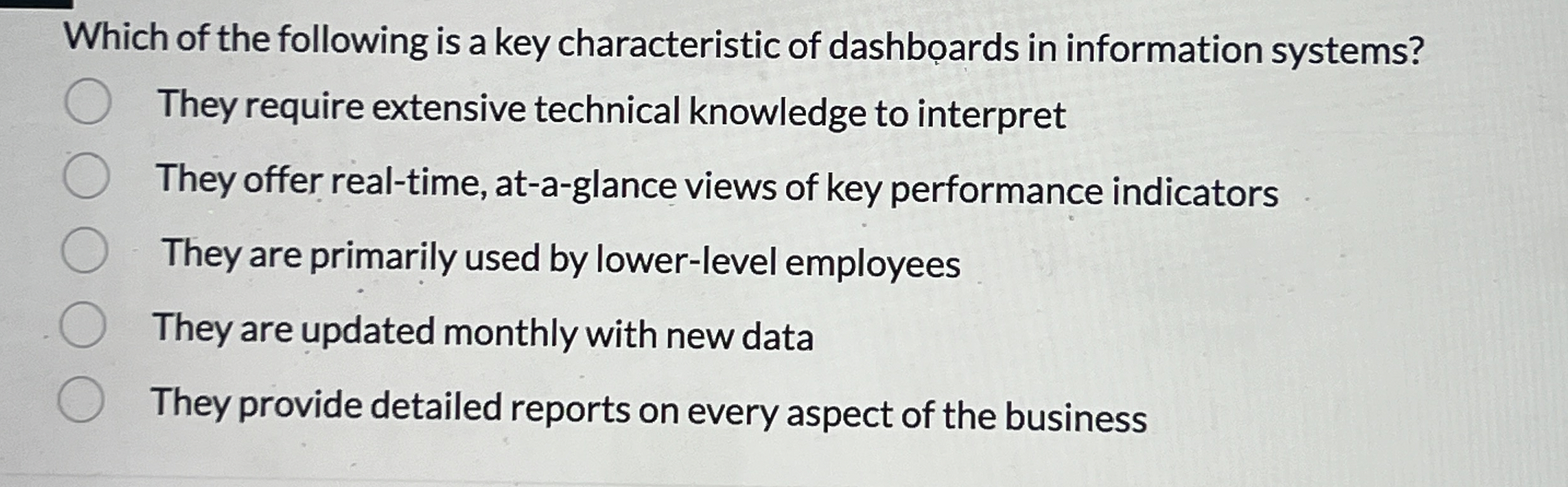 Solved Which of the following is a key characteristic of | Chegg.com