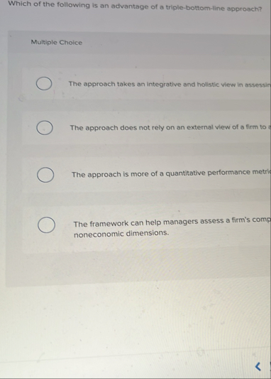 Solved Which of the following is an advantage of a | Chegg.com
