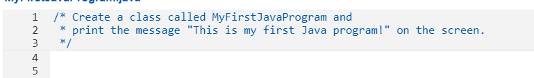 Solved create a class called MyFirstJavaProgram and print | Chegg.com
