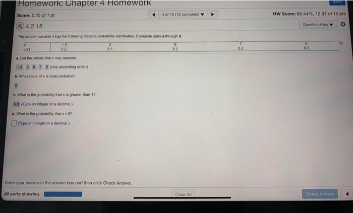 Solved Homework: Chapter 4 Homework Score: 0.75 of 1 pt 4 of | Chegg.com