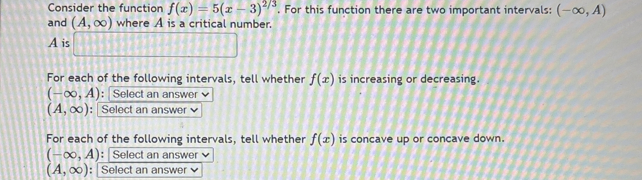 Solved Consider the function f(x)=5(x-3)23. ﻿For this | Chegg.com