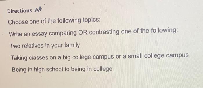 compare and contrast topics for high school
