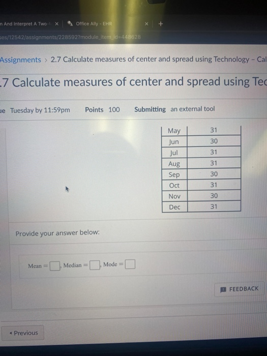 Solved measures of center and spread using Technology - 