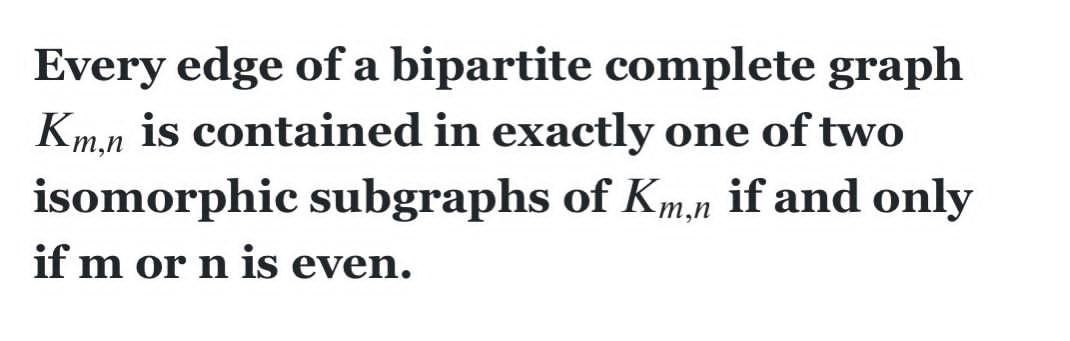 Solved Every edge of a bipartite complete graph Km,n is | Chegg.com