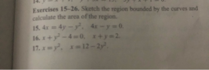 Solved Exercises 15-26. Sketch the region bounded by the | Chegg.com