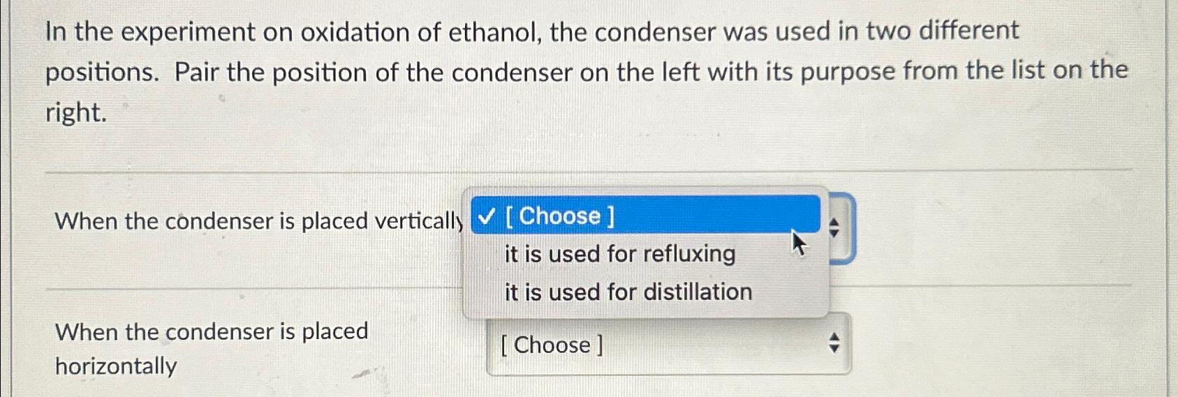 oxidation von ethanol experiment