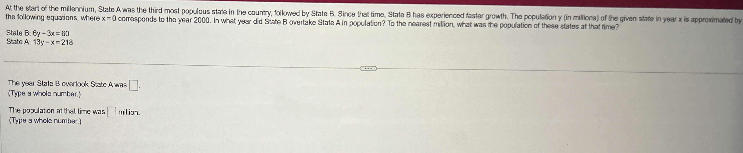 At The Start Of The Millennium, State A Was The Third | Chegg.com