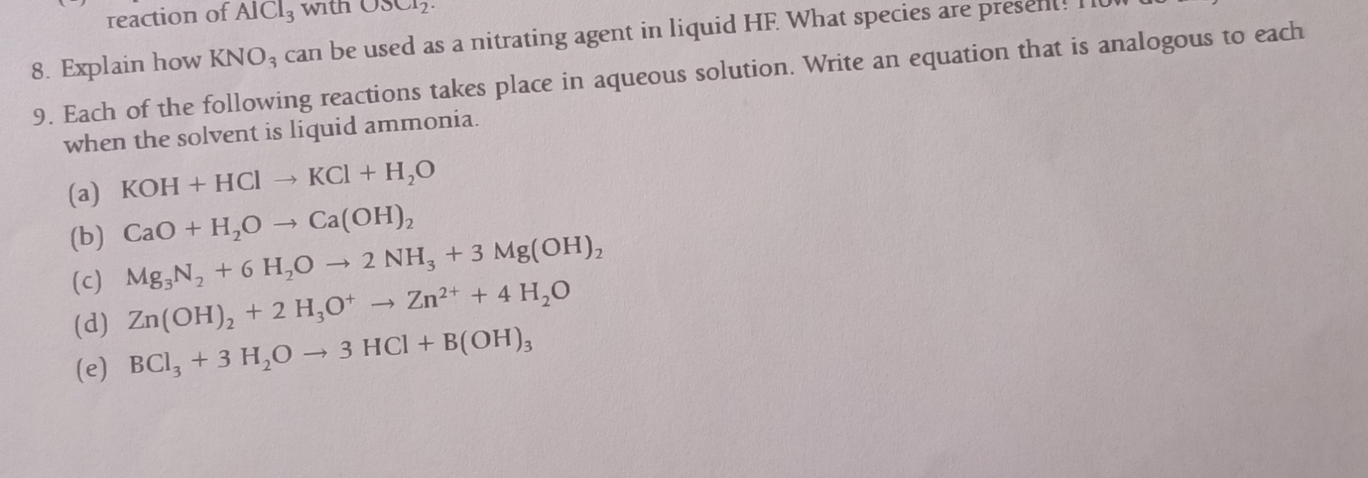 Solved 9) ﻿Each of the following reactions takes place in | Chegg.com