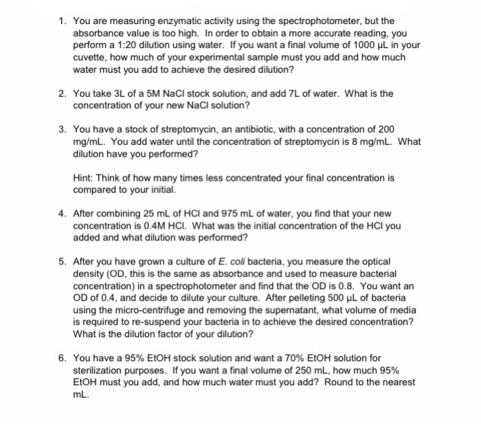 Solved 1. You are measuring enzymatic activity using the | Chegg.com