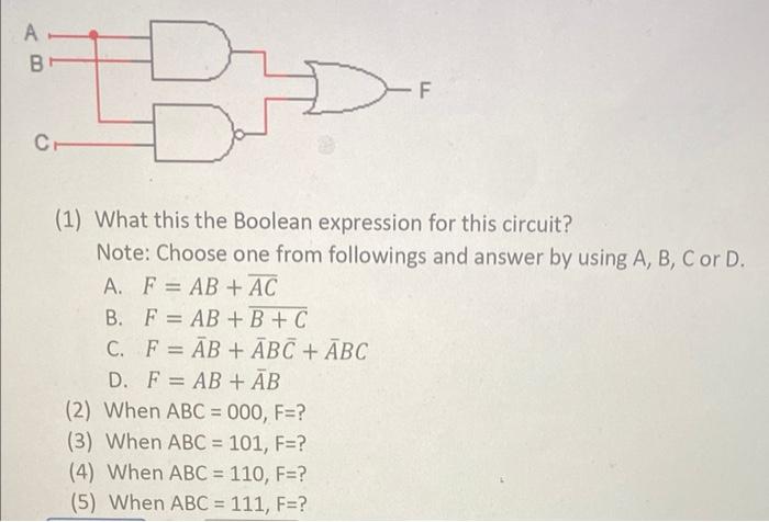 Solved (1) What this the Boolean expression for this | Chegg.com