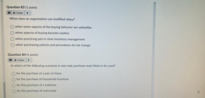 Solved is the most common type of organizational purchasing. | Chegg.com