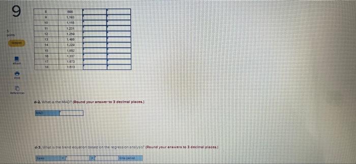 Solved 9 Using the time series data in the table, respond to | Chegg.com