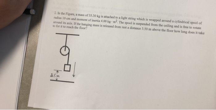 Solved 2. In the Figure, a mass of 35.30 kg is attached to a | Chegg.com