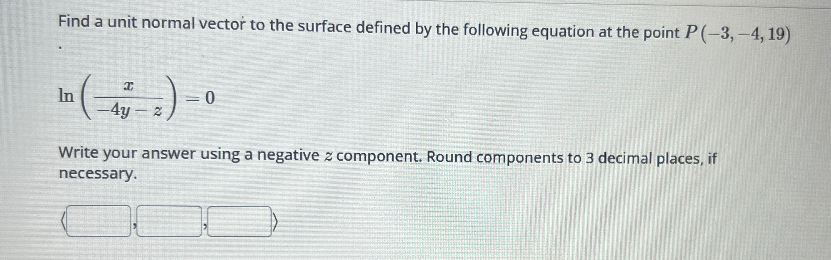 Solved Find a unit normal vector to the surface defined by | Chegg.com