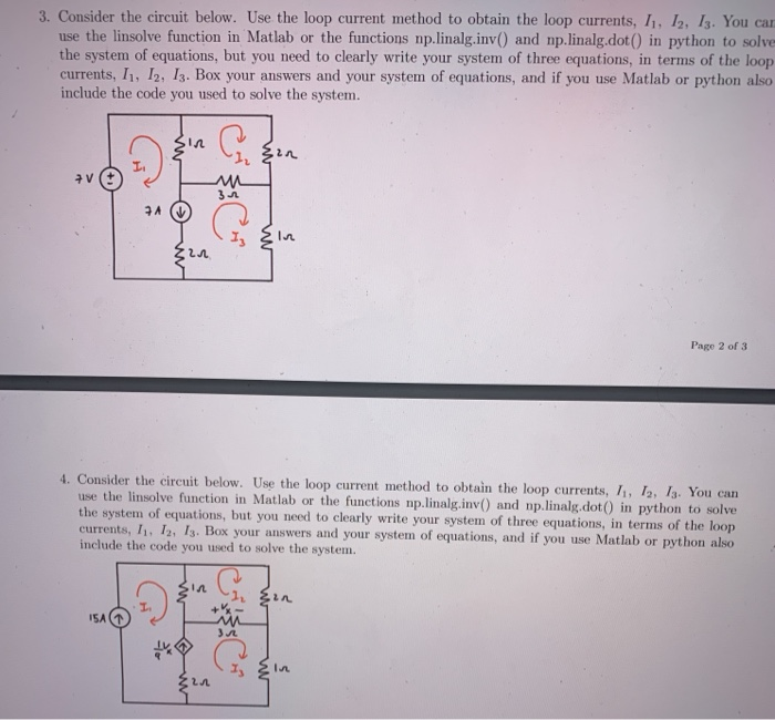 Solved 3. Consider the circuit below. Use the loop current | Chegg.com