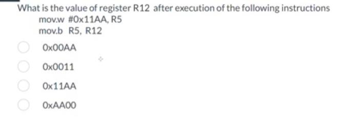 Solved What is the value of register R12 after execution of | Chegg.com