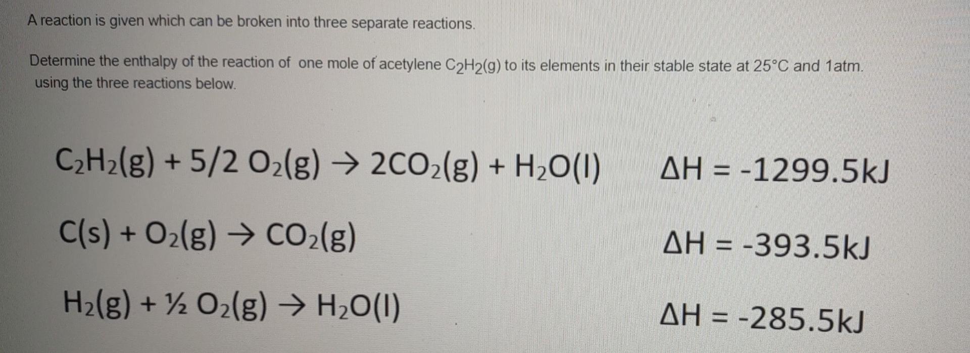 Solved QUESTION 2 Using The Enthalpy Of Reaction That You | Chegg.com