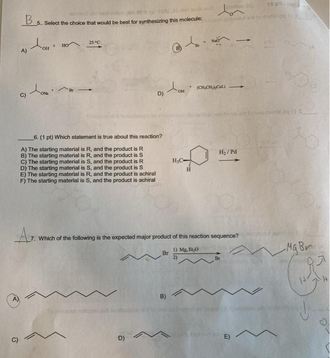 Solved 05 B В 5. Select the choice that would be best for | Chegg.com