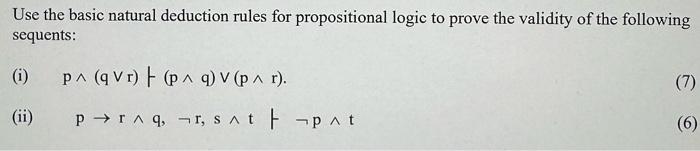 Solved Use The Basic Natural Deduction Rules For | Chegg.com