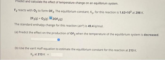 Solved Predict and calculate the effect of temperature | Chegg.com