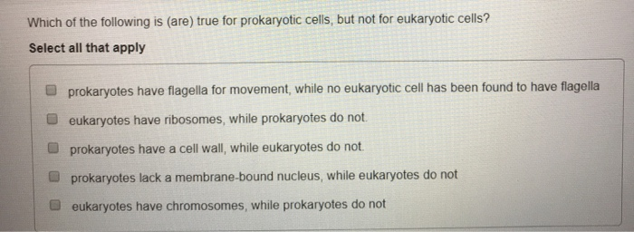 Which Of The Following Is Are True For Prokaryotic Chegg 