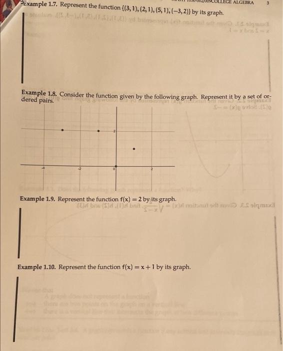 Solved Example 1.7. Represent the function {(3, 1), | Chegg.com