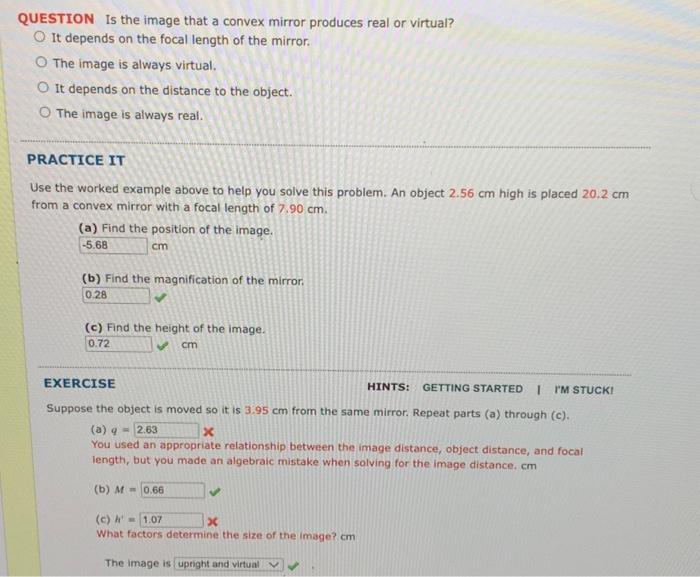 QUESTION Is the image that a convex mirror produces