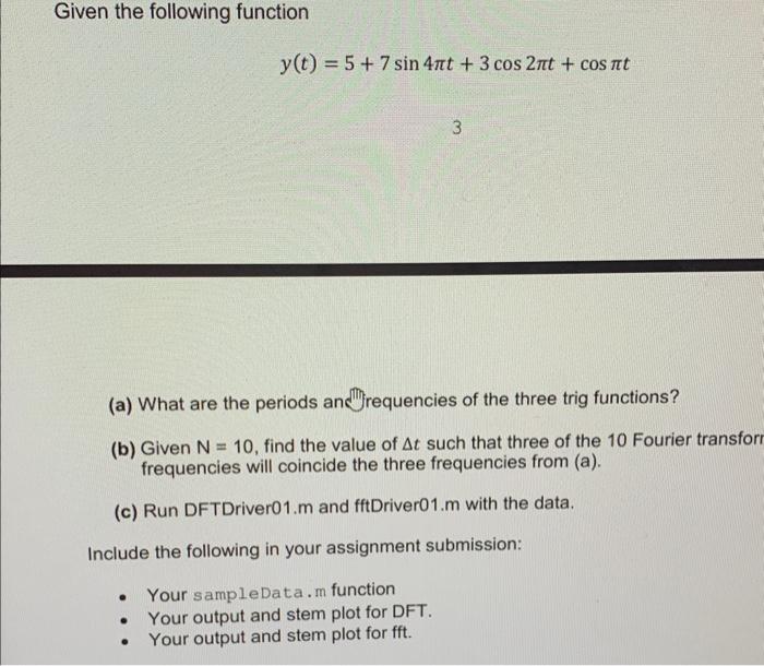 Solved Given the following function | Chegg.com