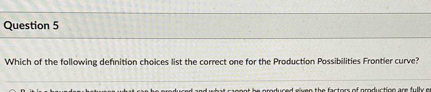 Solved Question 5Which of the following definition choices | Chegg.com