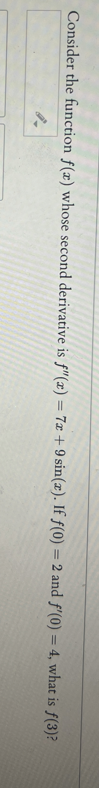 Solved Consider the function f(x) ﻿whose second derivative | Chegg.com