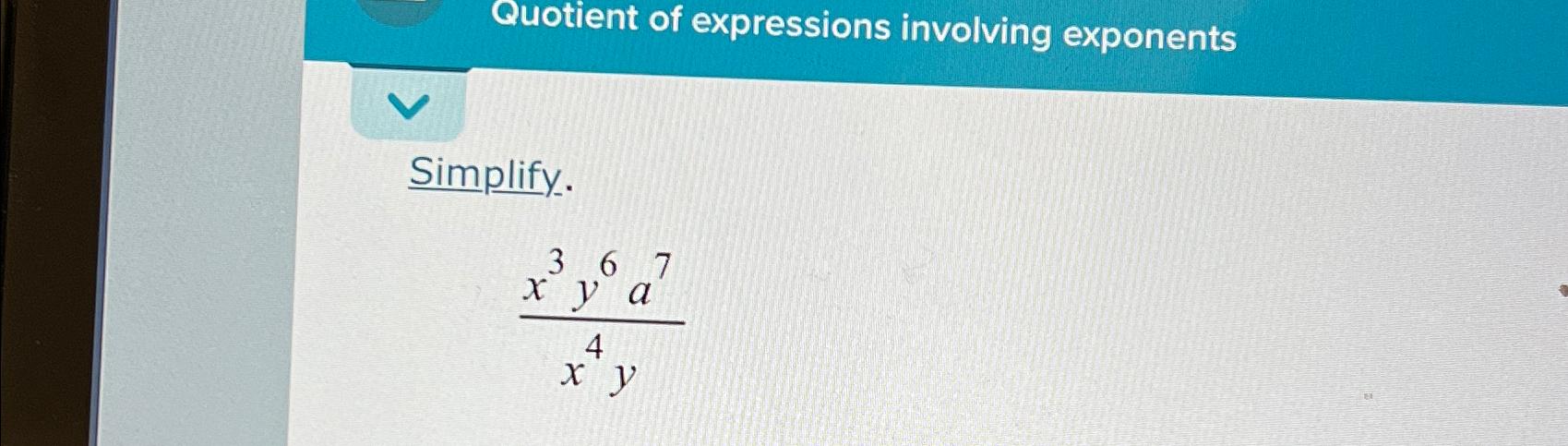 Solved Quotient Of Expressions Involving