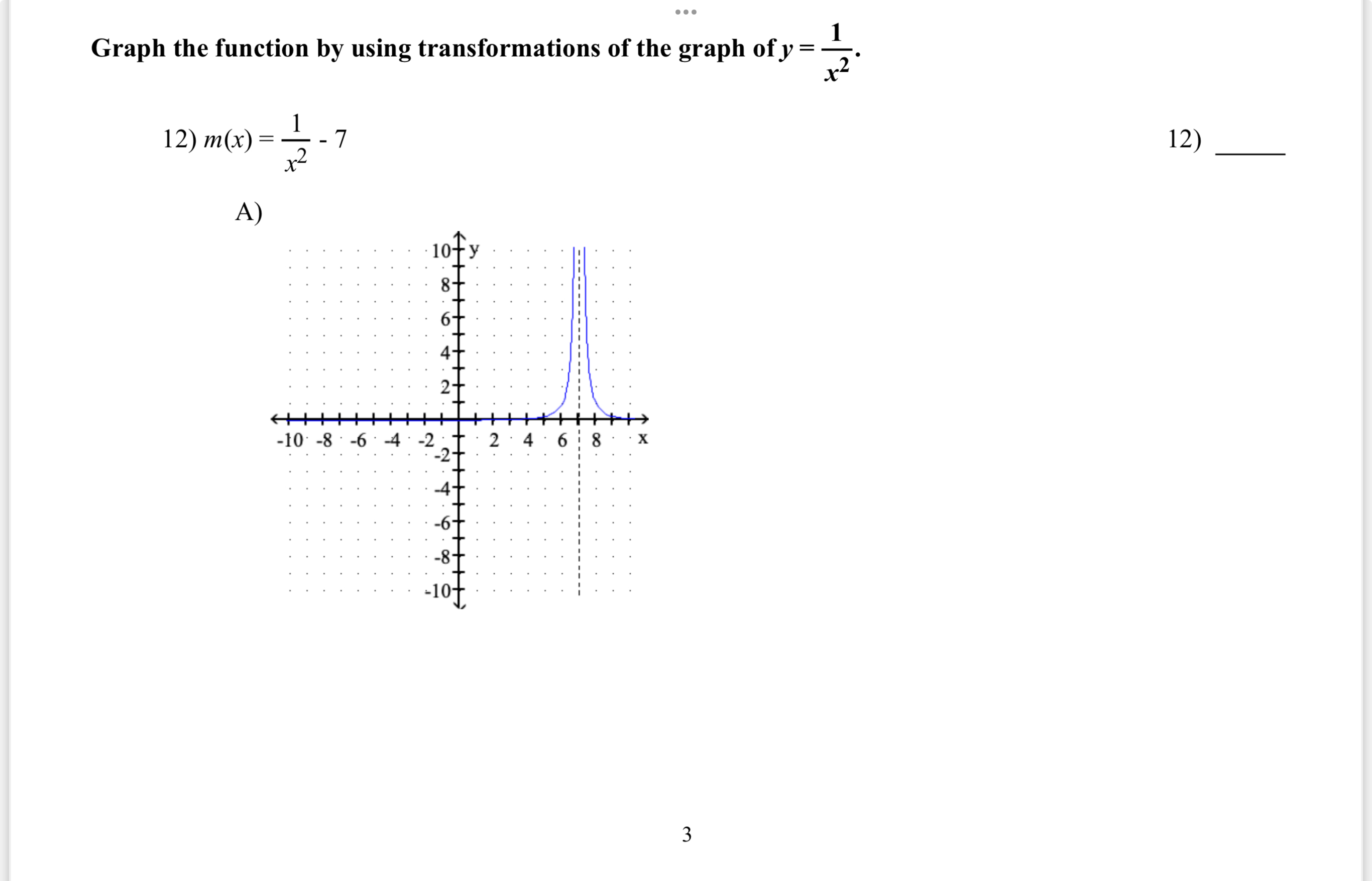 Solved Graph the function by using transformations of the | Chegg.com